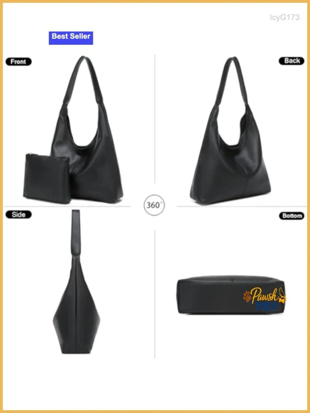 Women Slouchy Pu Leather Hobo Shoulder Bag Tote Work Travel Large Capacity